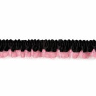 Single Edge Garter Elastic 663 - Black / Dusty Pink