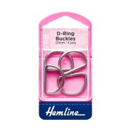 Hemline Buckle D Rings 20mm Nickle