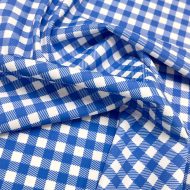 Gingham Printed Linel Blue/White