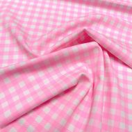 Gingham Printed Linel Pink/White