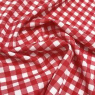 Gingham Printed Linel Red/White