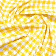 Gingham Printed Linel Yellow/White
