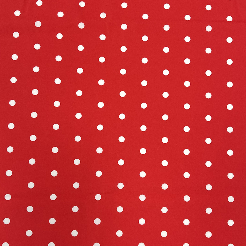 Retro Dot Printed Linel Red/White - Image 2