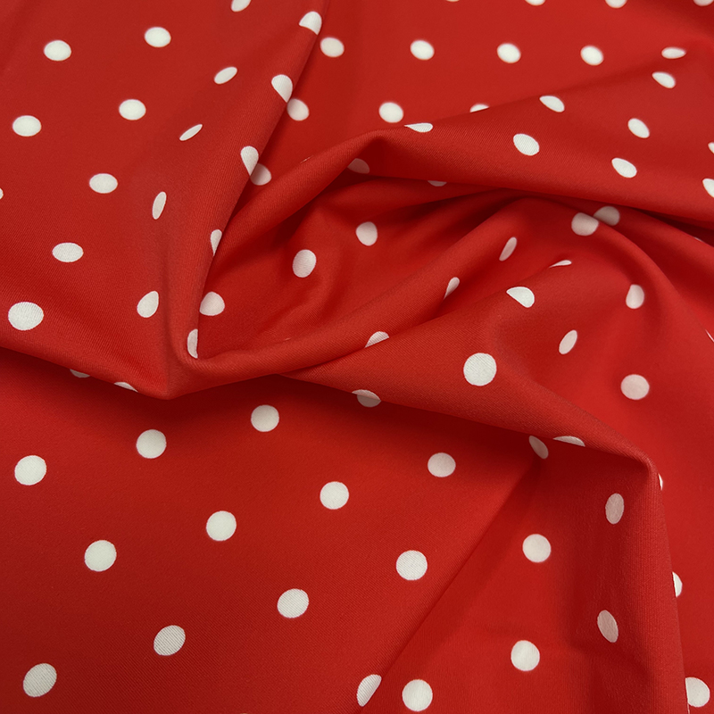 Retro Dot Printed Linel Red/White