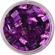 Plastic Purple Sew On Stones Rectangle 7x12mm