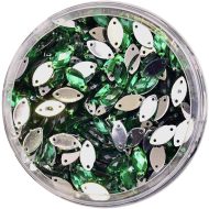 Plastic Emerald Sew On Stones Eye 6x12mm