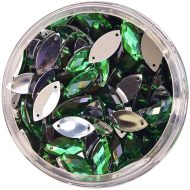 Plastic Emerald Sew On Stones Eye 9x18mm