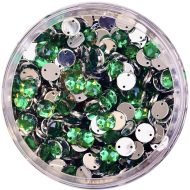 Plastic Bottle Green Sew On Stones Round 8mm