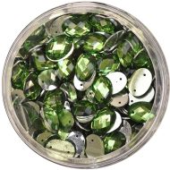 Plastic Emerald Sew On Stones Oval 10x14mm