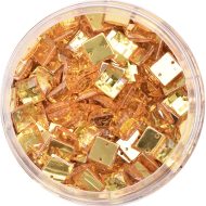 Plastic Gold Sew On Stones Square 10mm