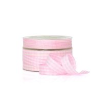 Gingham Ribbon Baby Pink