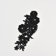 Zoe 3D Lace Motif - H0006 - Black (One side only)