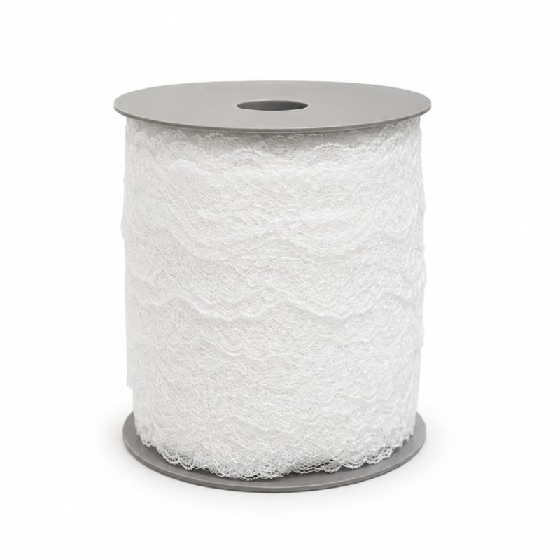 Nylon Lace Trimming 077 Full Roll - White - Image 2