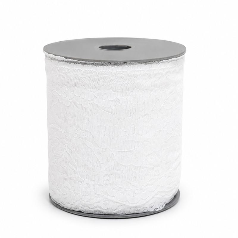 Nylon Lace Trimming 1007 Full Roll - White - Image 2