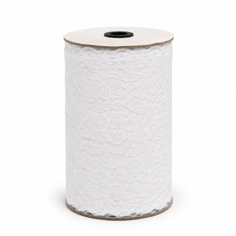 Nylon Lace Trimming 44301 Full Roll - White - Image 2