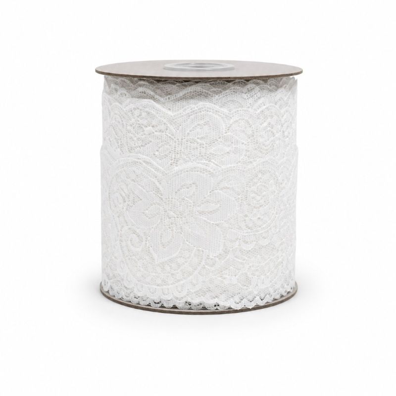 Nylon Lace Trimming 938 Full Roll - White - Image 2