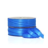 Picot Satin Ribbon Neon Blue