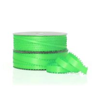 Picot Satin Ribbon Neon Green