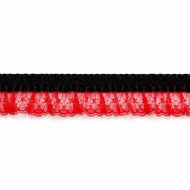 Single Edge Garter Elastic 163 - Black / Red