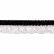 Single Edge Garter Elastic 251 - Black / White