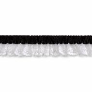 Single Edge Garter Elastic 360 - Black / White