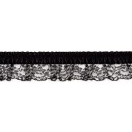 Single Edge Garter Elastic 7791 - Black / Silver
