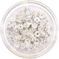 Preciosa Rondelle with Chaton Smooth Silver Cup - Crystal AB (00030AB)