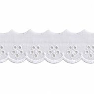 Broderie Anglaise Cambric Lace Trimming 419322 - Shiny White