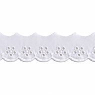 Broderie Anglaise Cambric Lace Trimming 419322 - White