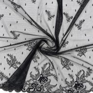 Contessa Chantilly Lace - Wide Floral Border Trim - 50602 - Black