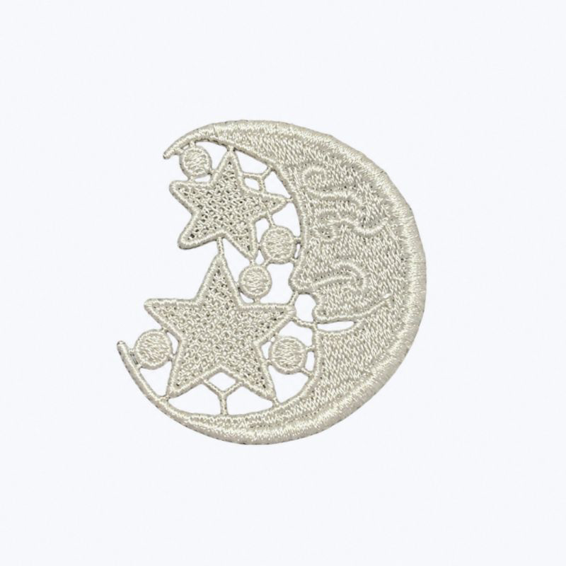 Moon and Stars Guipure lace motif 42590 - Ivory
