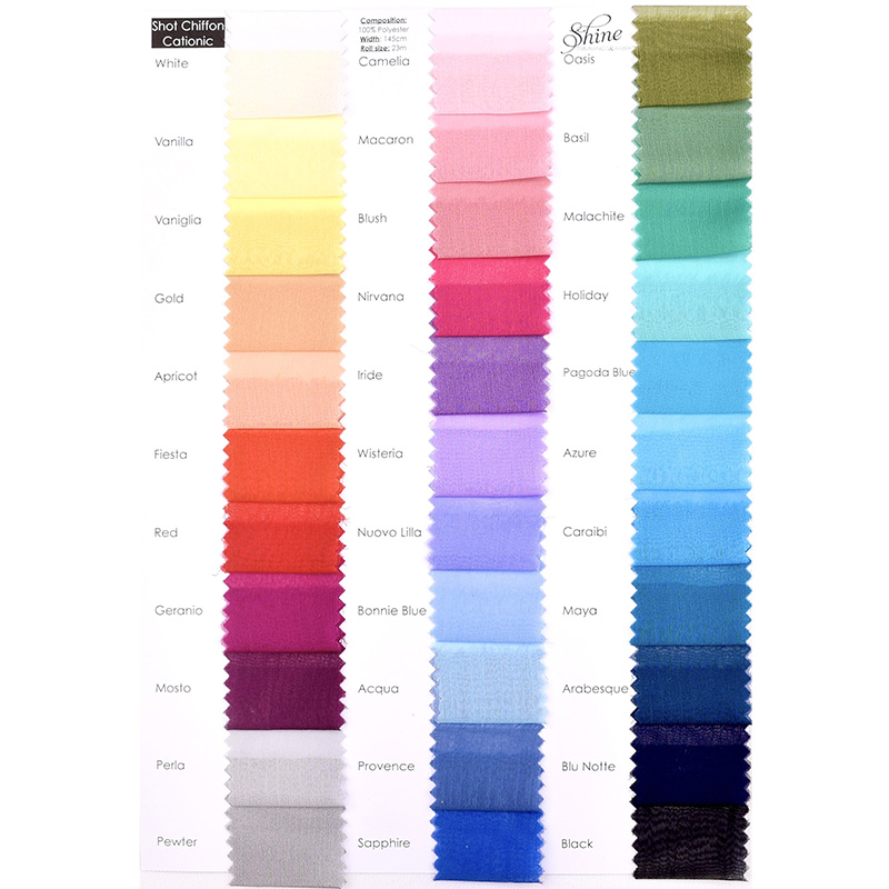 Shot Chiffon Cationic Sample Cards